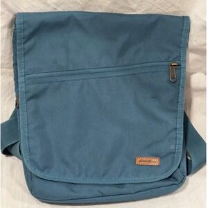 Eddie Bauer Teal Nylon Crossbody Messenger Bag Travel Organizer Shoulder Bag